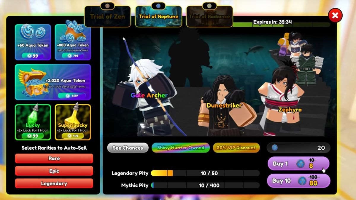 Sử dụng Elemental Tokens để triệu hồi đơn vị mạnh mẽ tại Athenyx Summons Anime Defenders