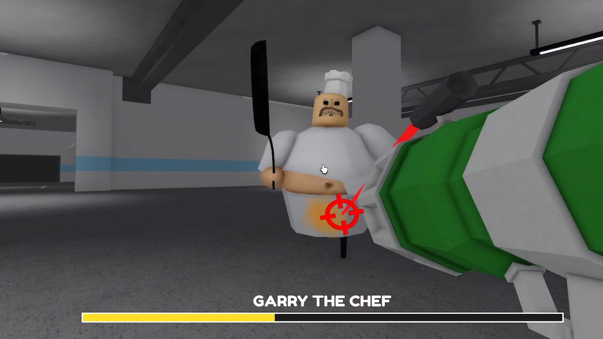 Sử dụng Food-Zooka tấn công boss Garry trong Barry's Prison Run