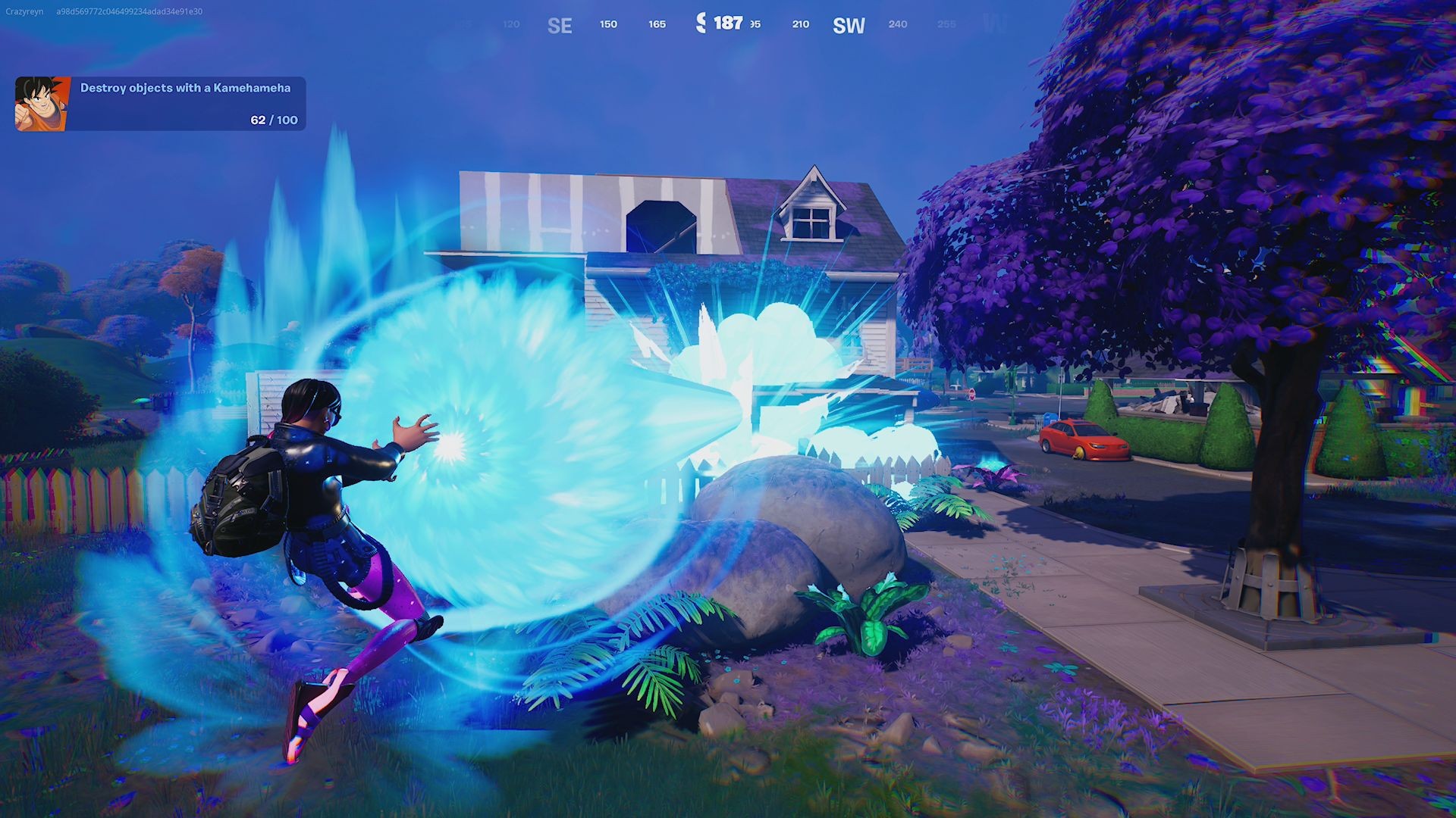 Sử dụng Kamehameha trong Fortnite