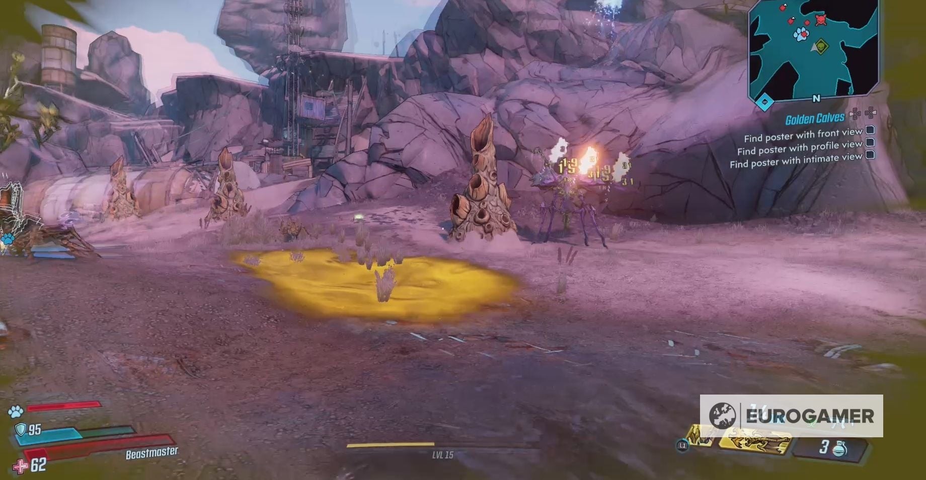 Sử dụng Kỹ năng Hành động và vũ khí để nhanh chóng tiêu diệt Lavender Crawly - Borderlands 3