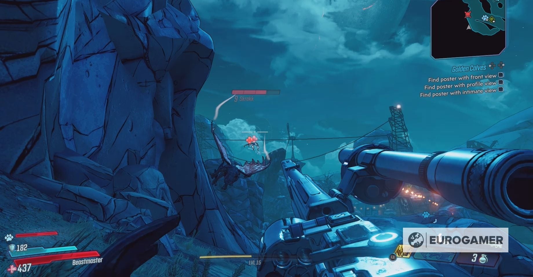 Sử dụng súng bắn tỉa để tấn công Skrakk hiệu quả khi nó ở trên cao - Borderlands 3