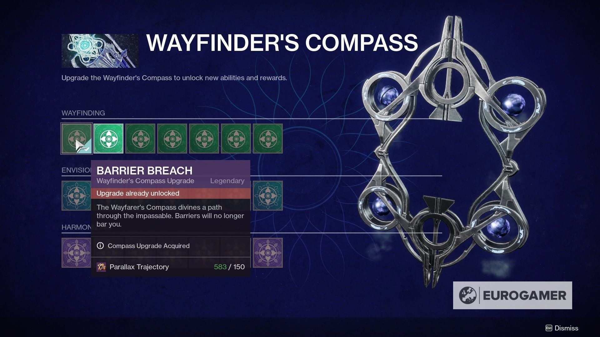 Sử dụng Wayfinder's Compass để nâng cấp khả năng trong Destiny 2