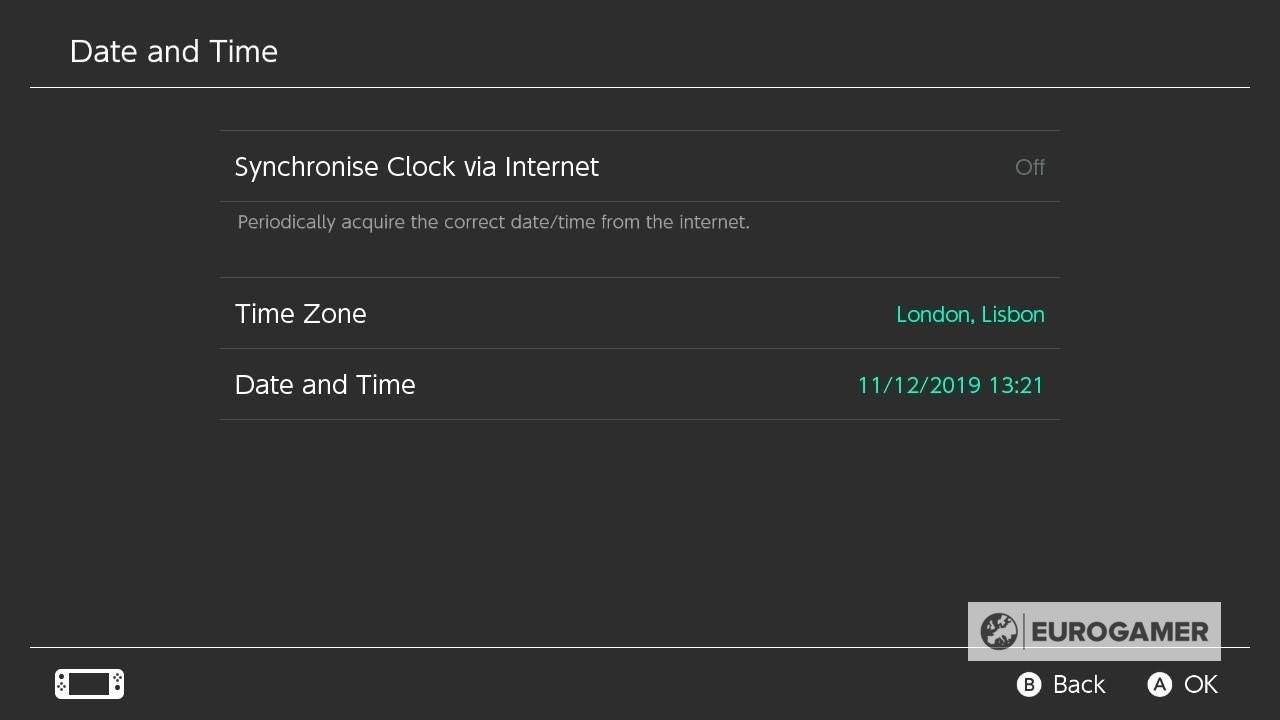 Tắt tùy chọn Đồng bộ Đồng hồ qua Internet trên Nintendo Switch