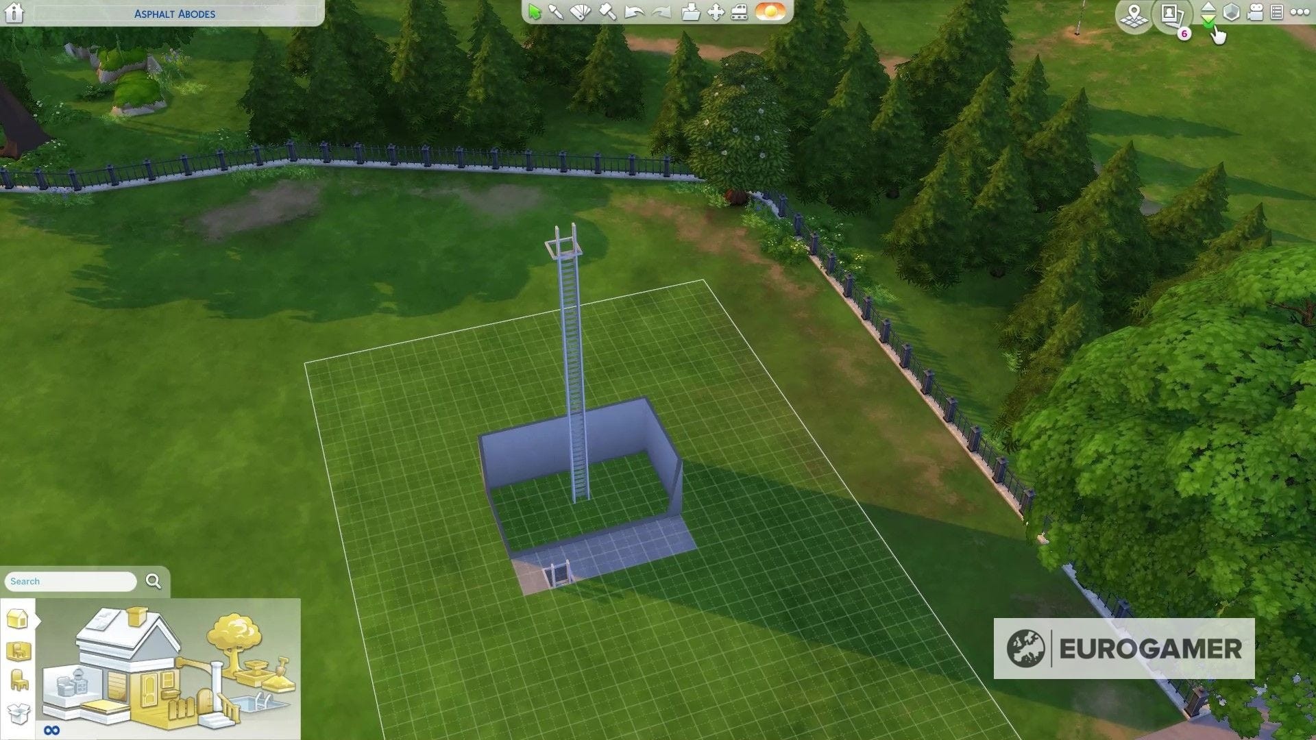 Thang bắc qua nhiều tầng trong The Sims 4, kết nối tầng trệt và tầng áp mái