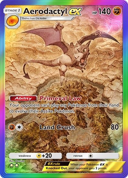 Thẻ bài Aerodactyl ex Rainbow Two Gold Star cần cho Mythical Museum 2