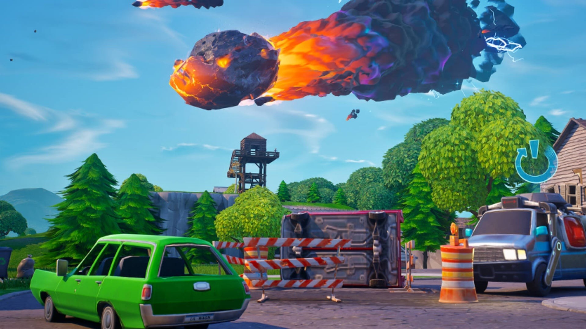 Thiên thạch chuẩn bị va chạm trong Fortnite OG giai đoạn Mùa 9 và X