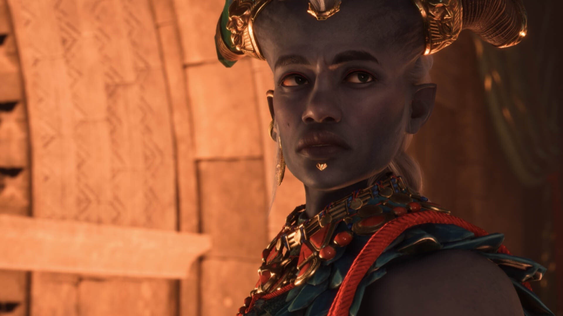 Thợ săn rồng Qunari Taash bạn đồng hành trong Dragon Age The Veilguard
