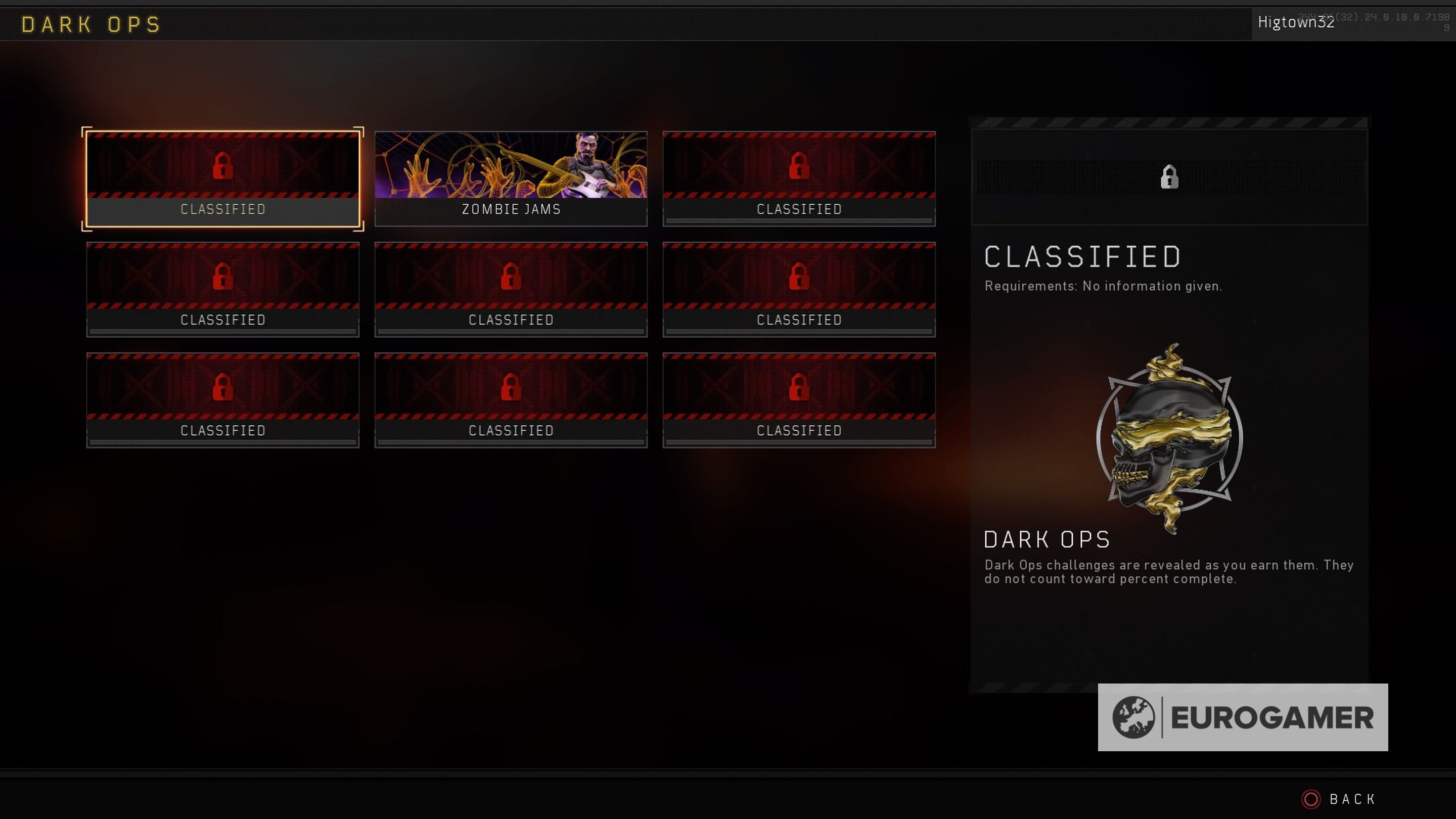 Thông báo hoàn thành thử thách Dark Ops Zombie Jams trong Blackout