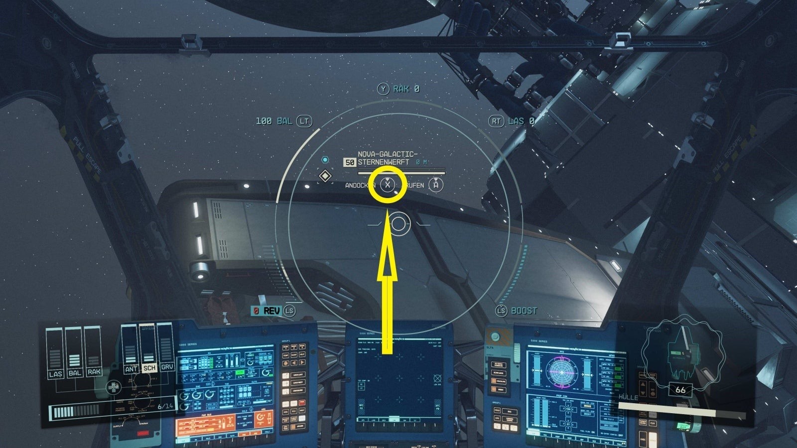 Thông báo hướng dẫn cập bến Xưởng tàu Nova Galactic trong Starfield