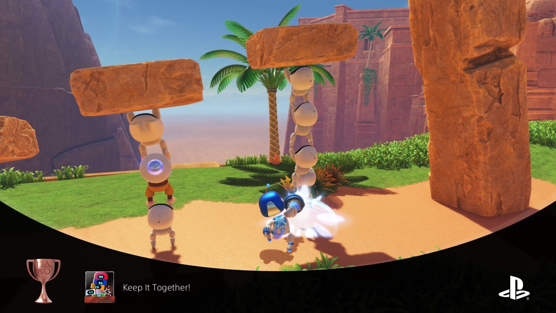 Thông báo nhận được cúp Keep It Together! trong Astro Bot sau khi hạ gục Bot