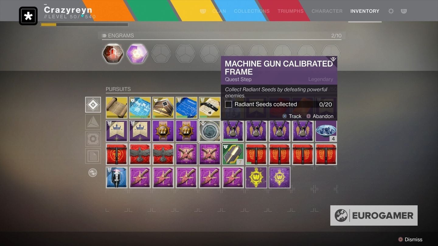 Thông báo nhận được Hạt Giống Rạng Rỡ (Radiant Seed) từ Kẻ Địch Mạnh