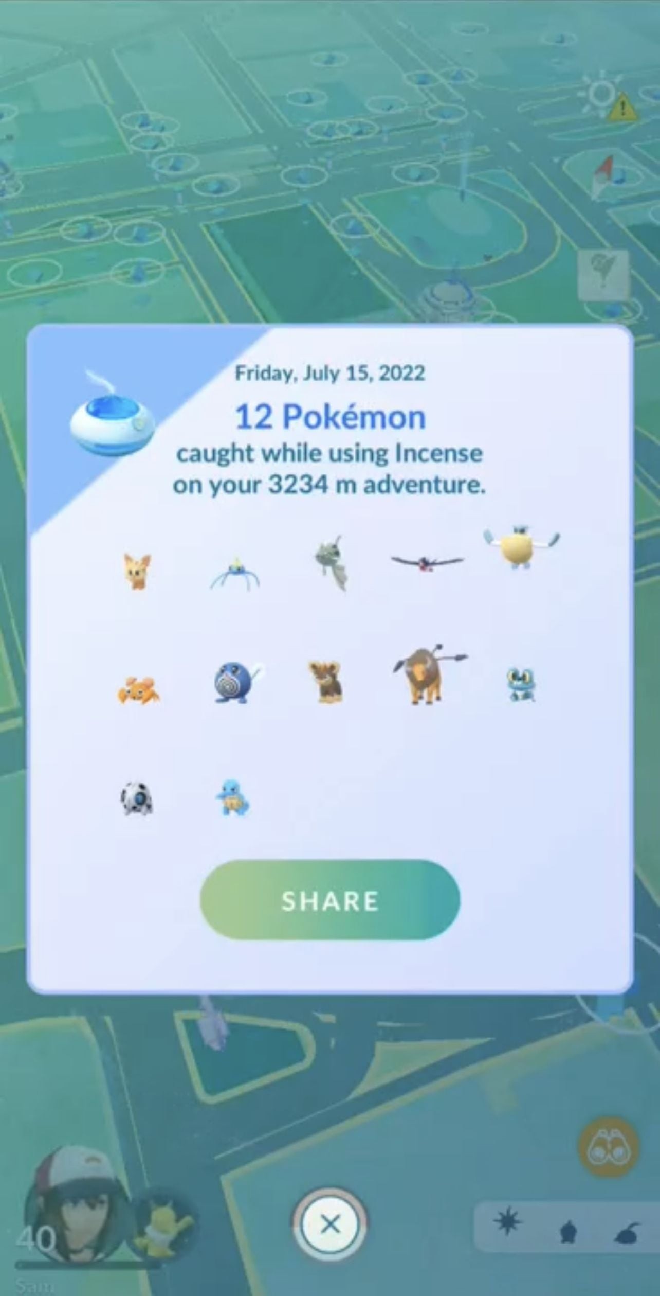 Thông báo Nhang Thám Hiểm Hàng Ngày đã hết hạn trong Pokémon Go