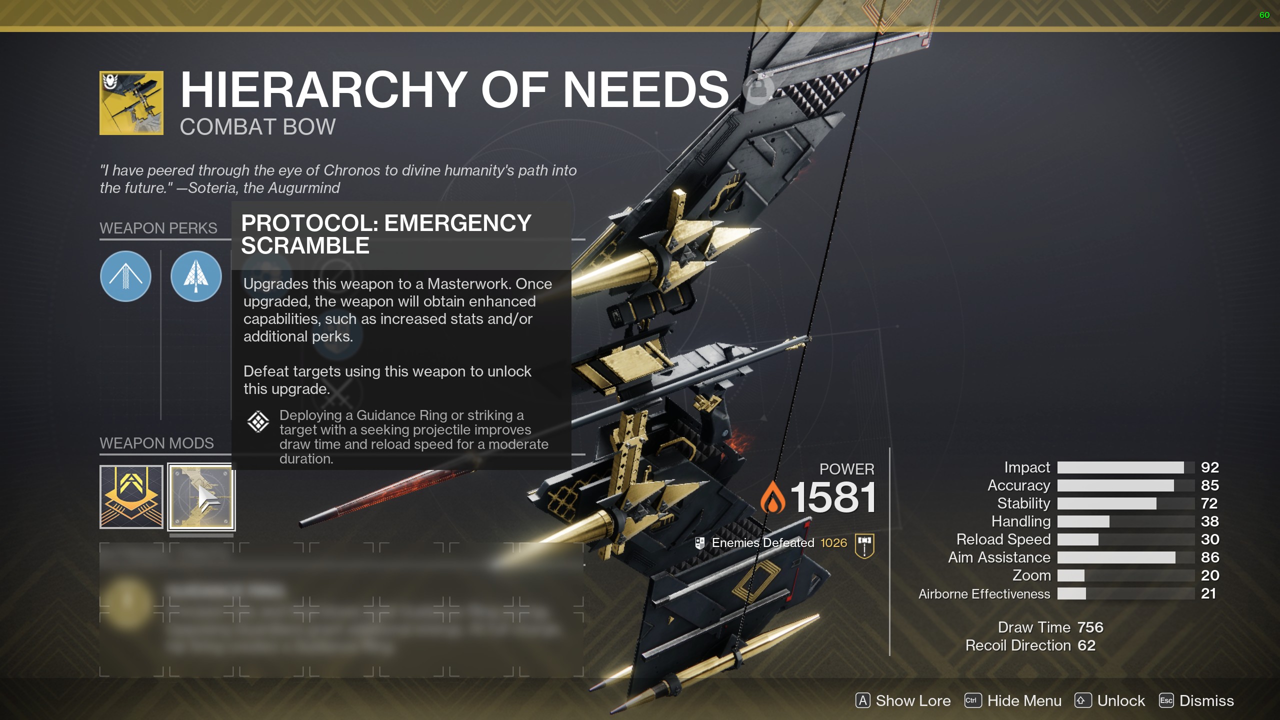 Thông tin chi tiết về Catalyst của Hierarchy of Needs Destiny 2