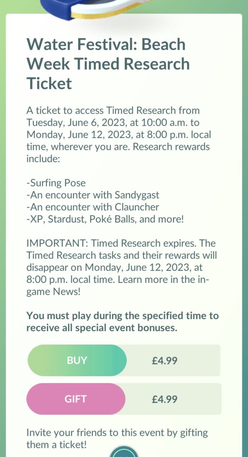 Thông tin chi tiết vé Nghiên cứu Giới hạn Water Festival Beach Week Pokémon Go