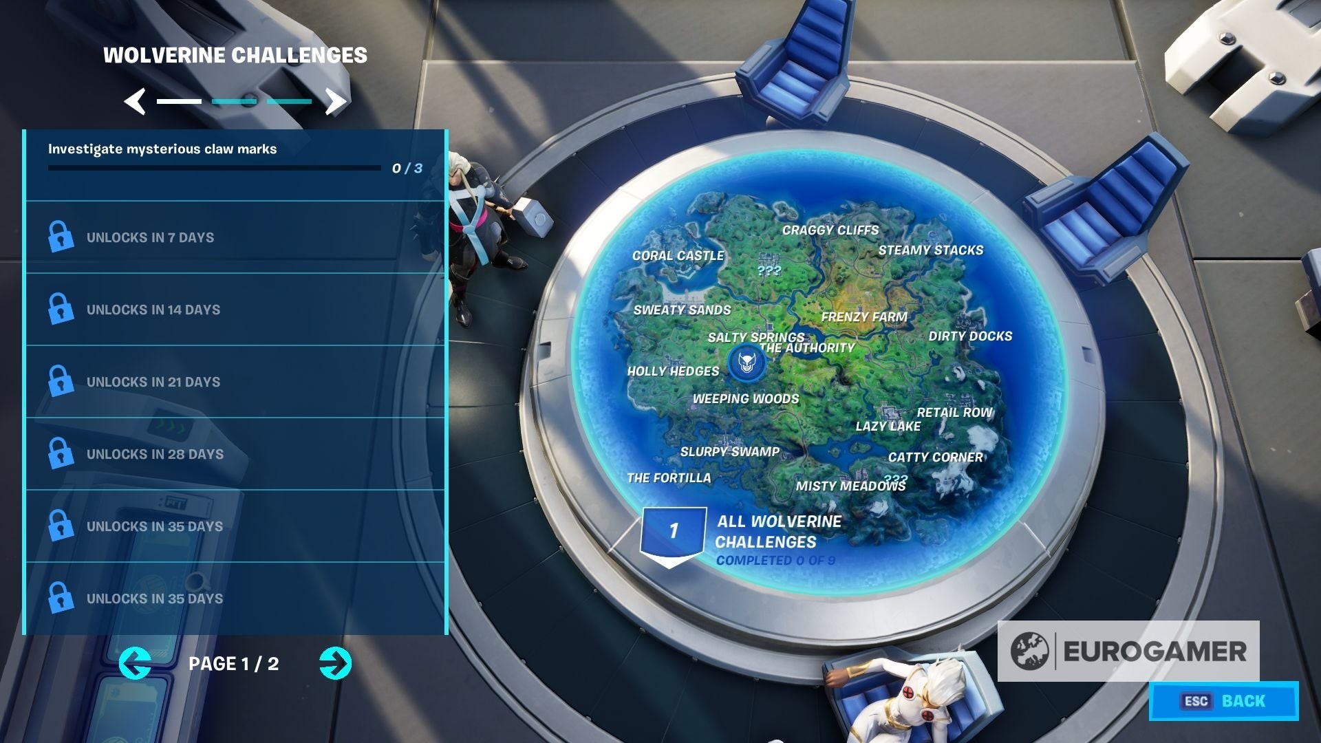 Thử thách Wolverine trong danh sách Thử Thách Bản Đồ