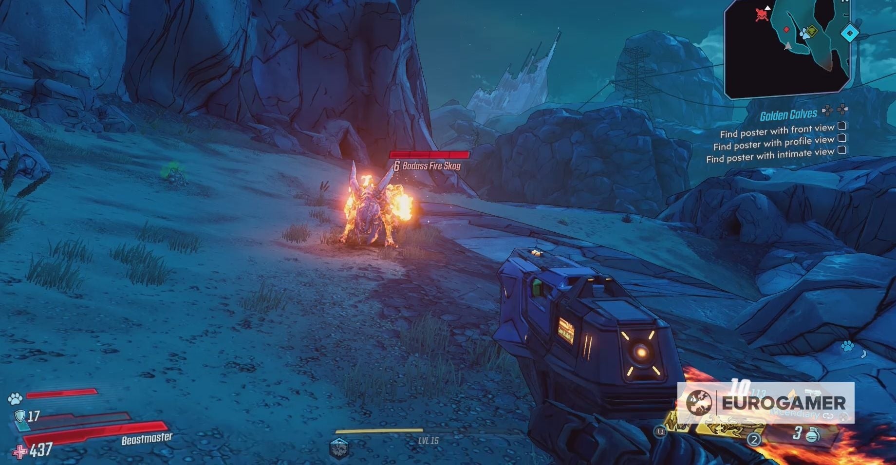 Tiêu diệt Badass Fire Skag trước khi tập trung tấn công Skrakk - Borderlands 3
