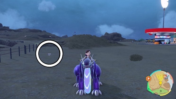 Tìm Sinistea gần Trung tâm Pokémon phía đông Zapapico vào ban đêm