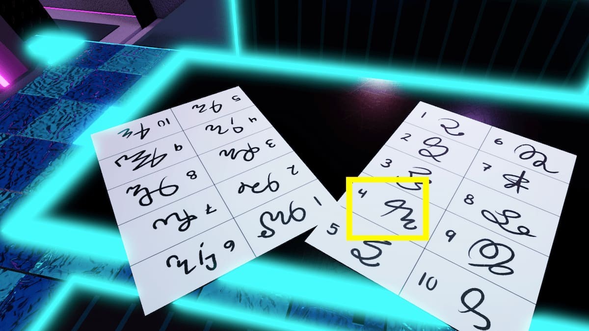 Tờ giấy có hình vẽ nguệch ngoạc cần tìm trong Terminal Escape Room