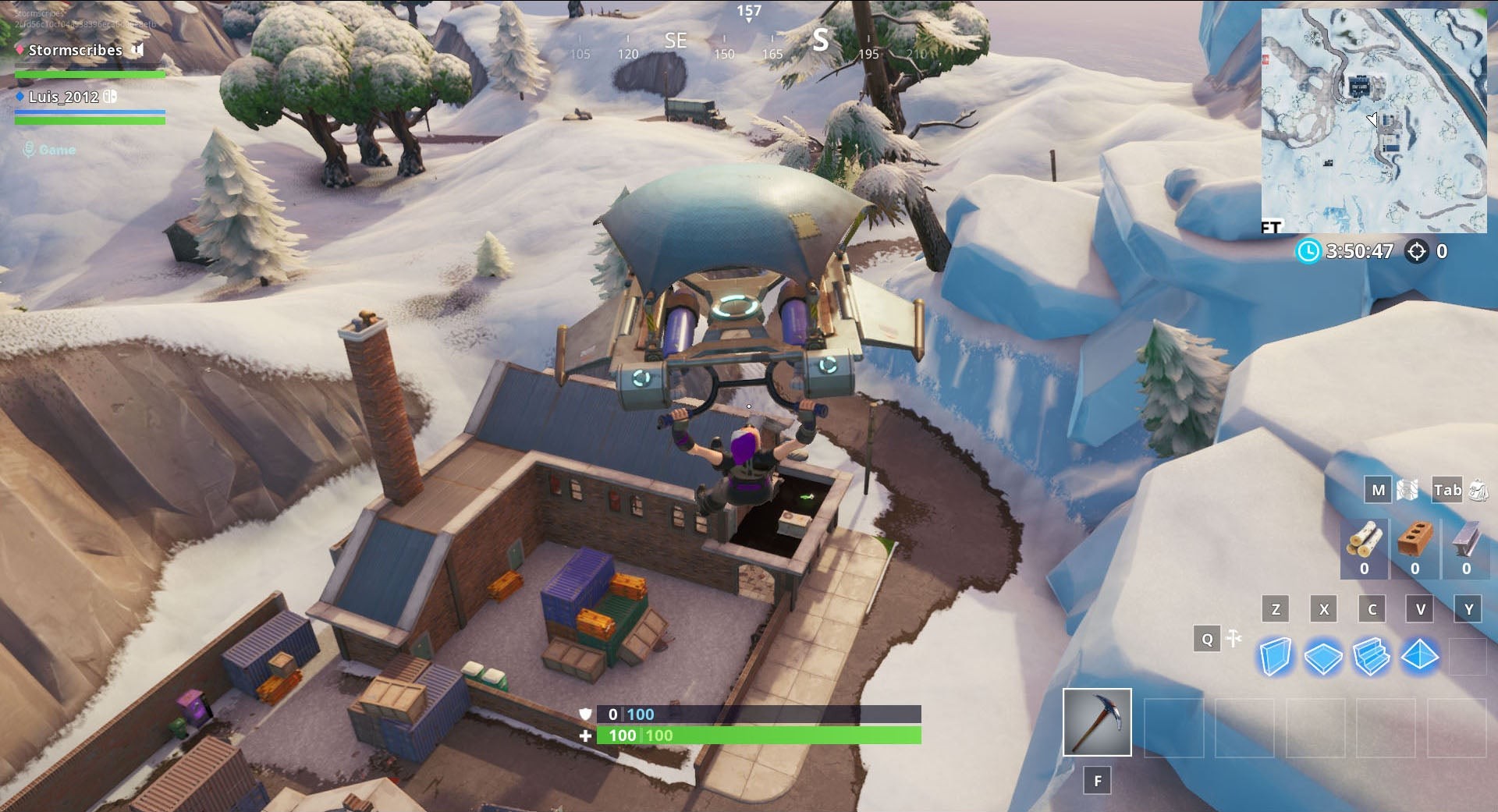 Toàn cảnh nhà kho gần Happy Hamlet Fortnite, nơi chứa container thứ hai