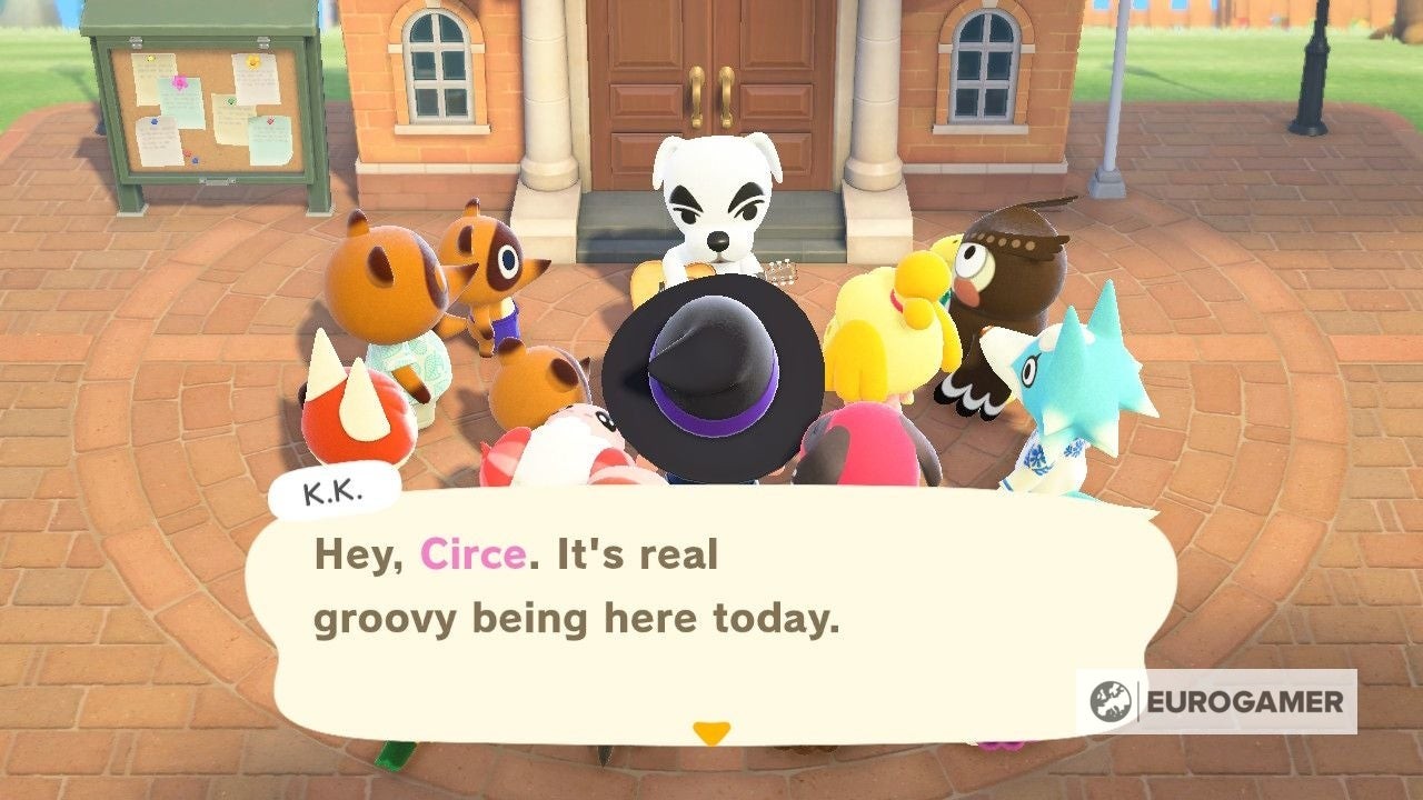 Tom Nook trao tặng ứng dụng Island Designer sau buổi hòa nhạc đầu tiên của K.K. Slider