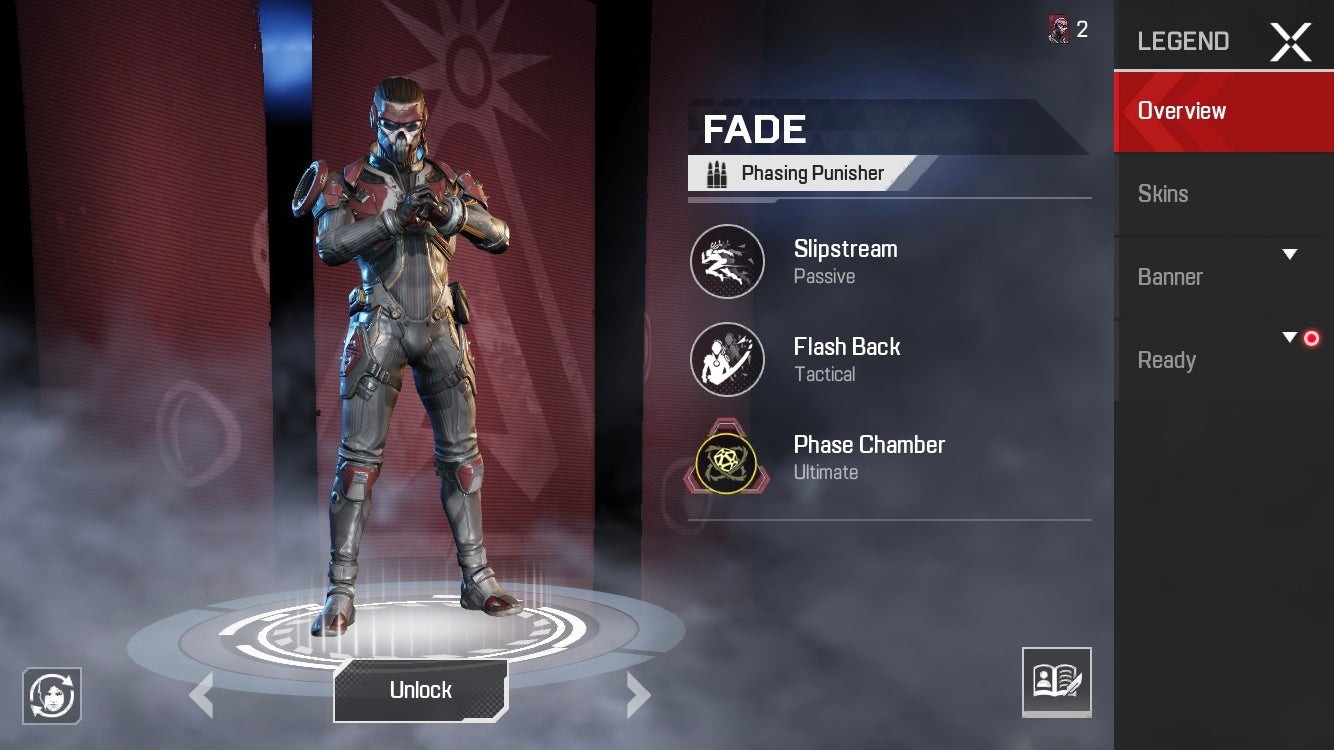 Tổng quan giao diện bộ kỹ năng của Fade trong Apex Legends Mobile