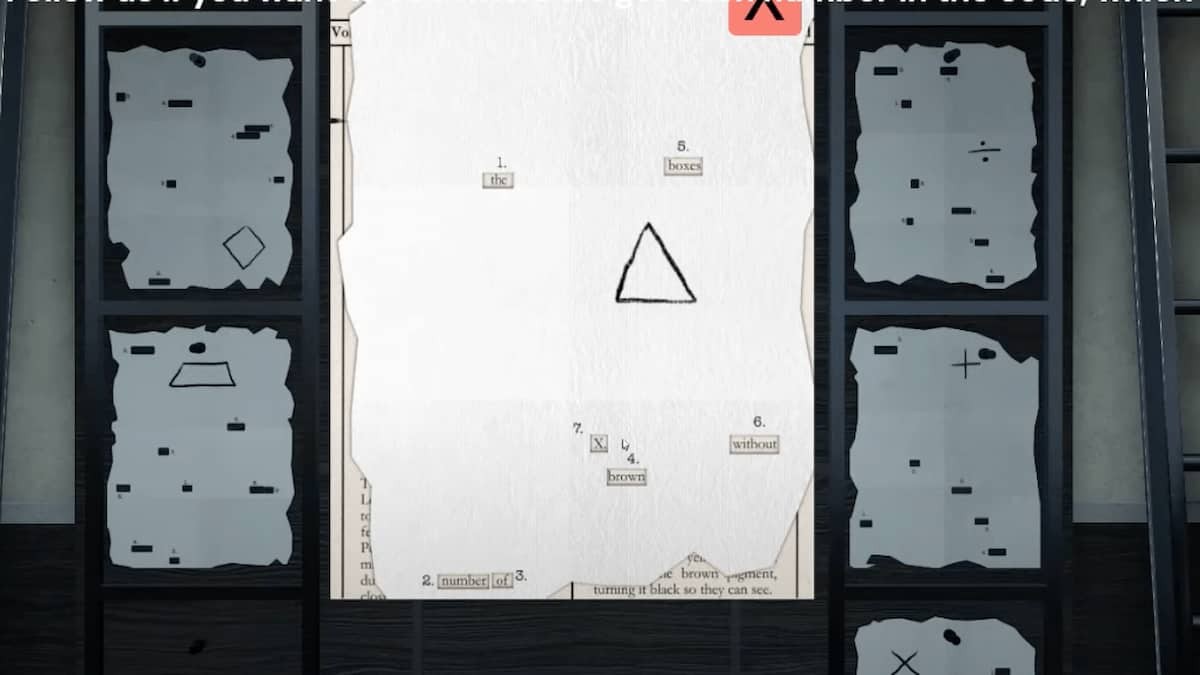 Trang áp phích câu đố Tam giác trong Terminal Escape Room