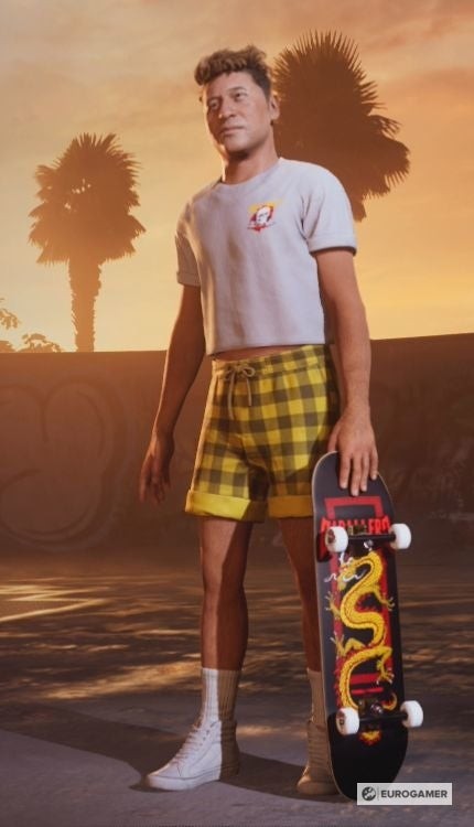 Trang phục retro của Steve Caballero trong bản Deluxe