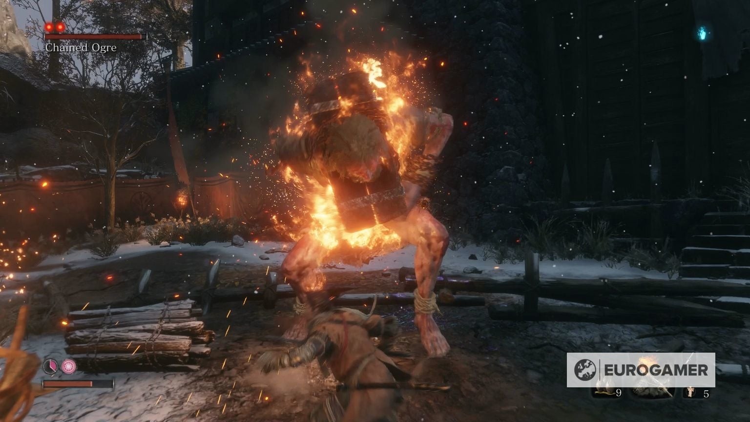 Trùm Chained Ogre trong Sekiro được cập nhật trong phiên bản 1.03