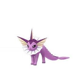 Vaporeon dạng shiny màu tím hồng trong Pokémon Go