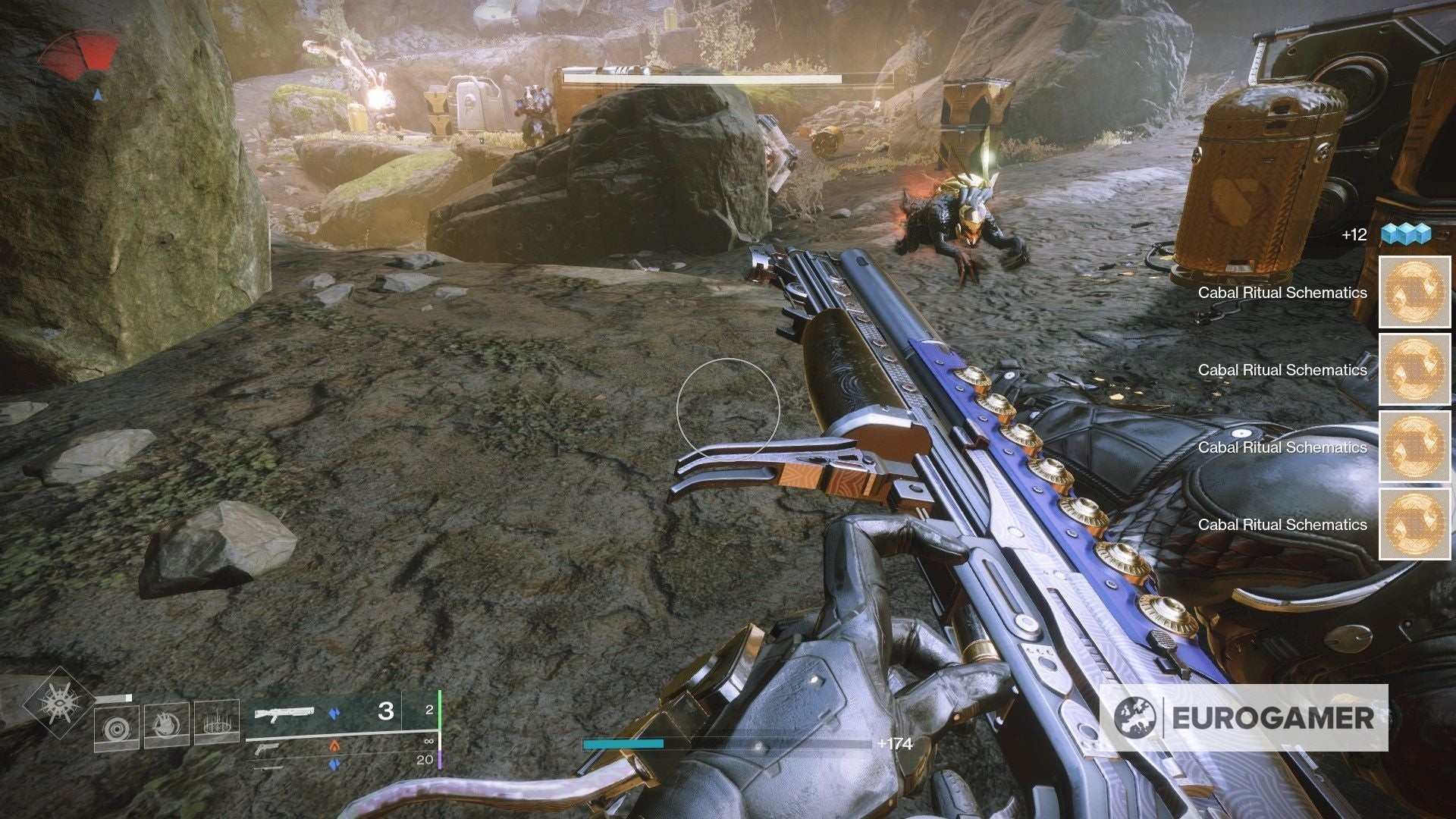 Vật phẩm Ritual Schematic rơi ra từ kẻ thù Cabal bị tiêu diệt trong Destiny 2