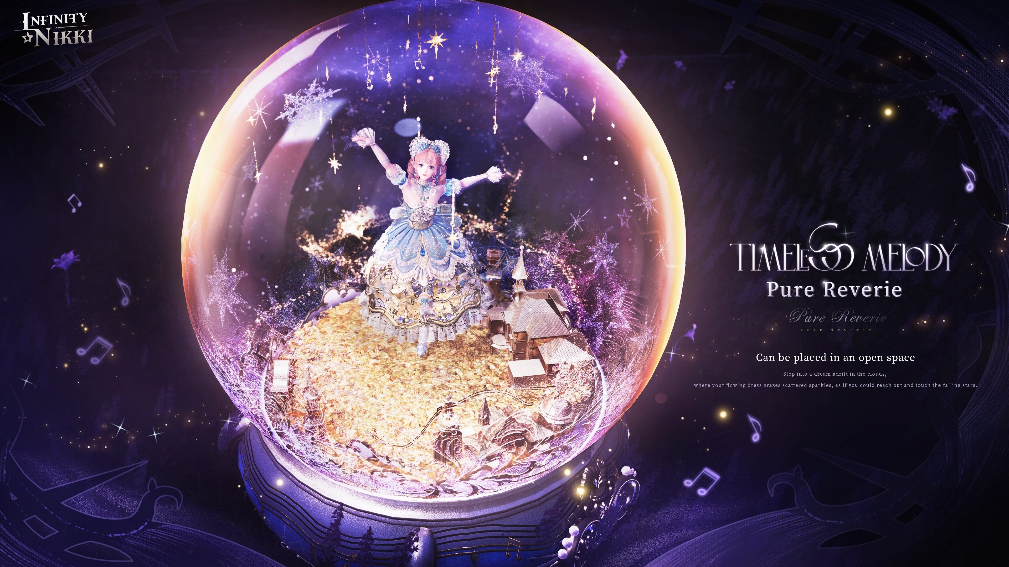Vật phẩm trang trí Pure Reverie độc quyền khi quay 160 lần banner Lingering Finale Infinity Nikki
