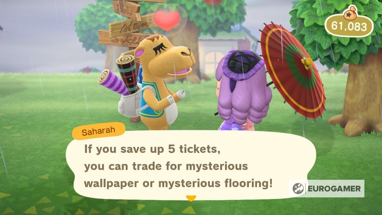 Vé Saharah trong Animal Crossing New Horizons dùng để đổi vật phẩm.
