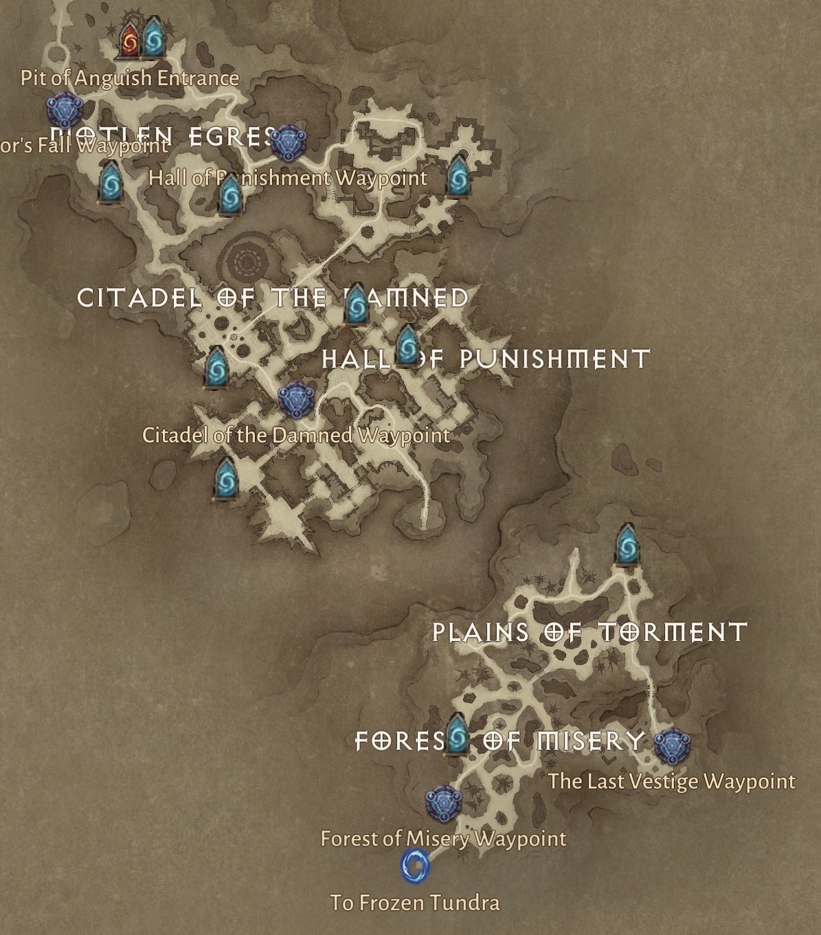 Vị trí 10 Hidden Lair tại Realm of Damnation - Diablo Immortal