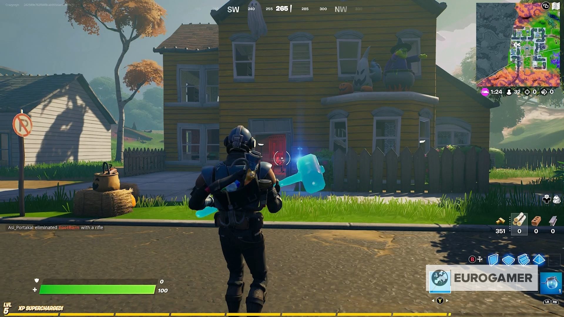 Vị trí biển báo Ghostbusters trước nhà phía tây Holly Hedges đối diện công viên