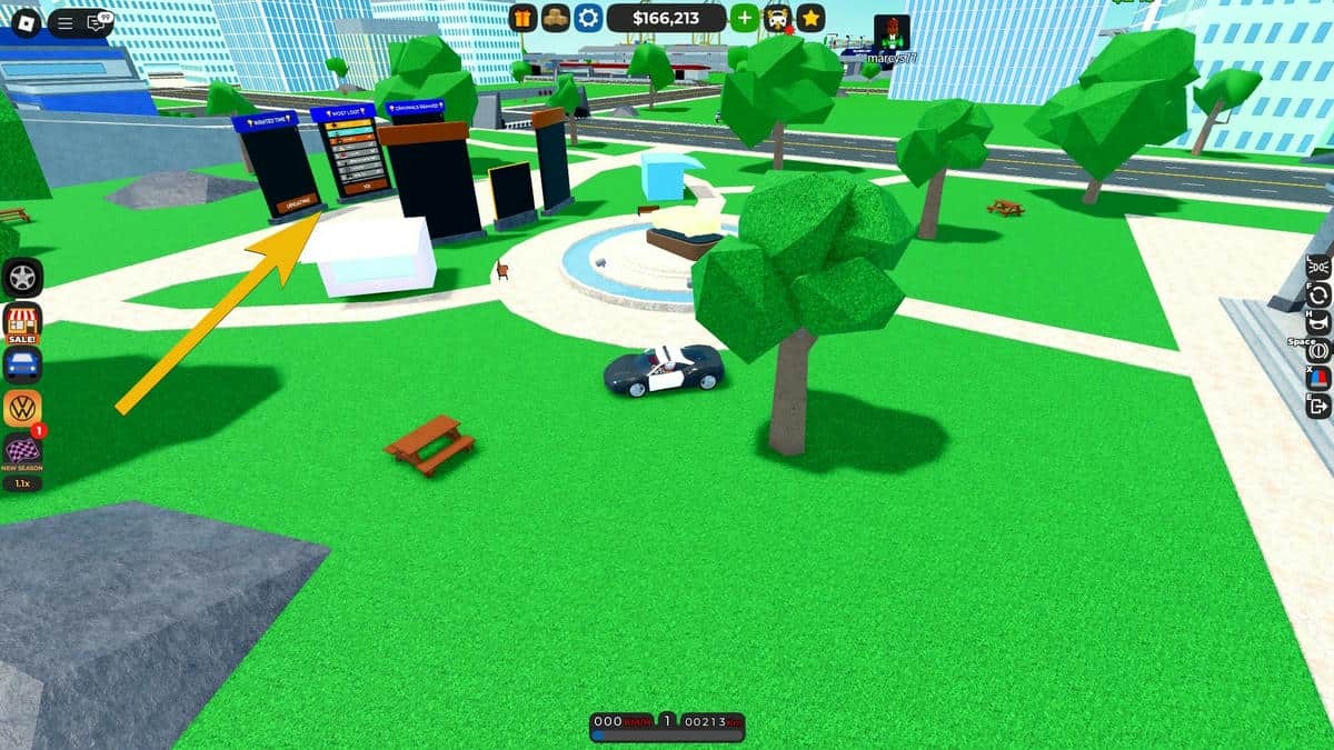 Vị trí bộ phận xe Toyodo #13 trong Roblox Car Dealership Tycoon