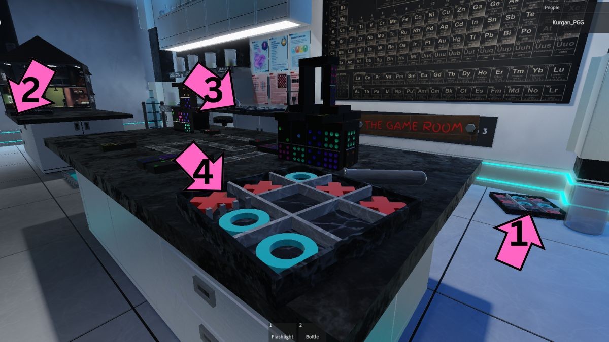 Vị trí các bàn cờ Tic Tac Toe trong Terminal Escape