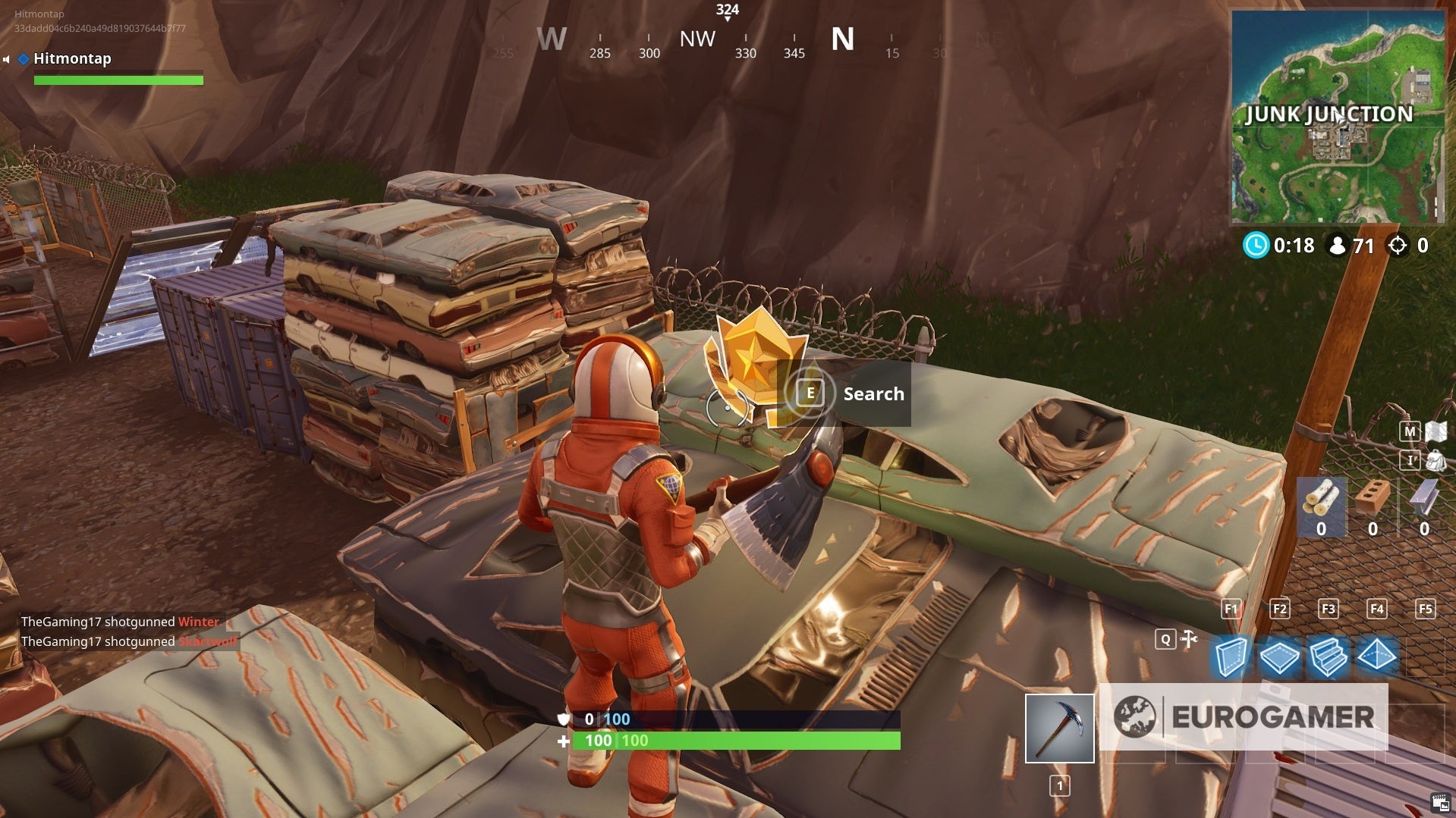 Vị trí chính xác của kho báu Haunted Hills trên đống xe bị nghiền nát tại Junk Junction Fortnite