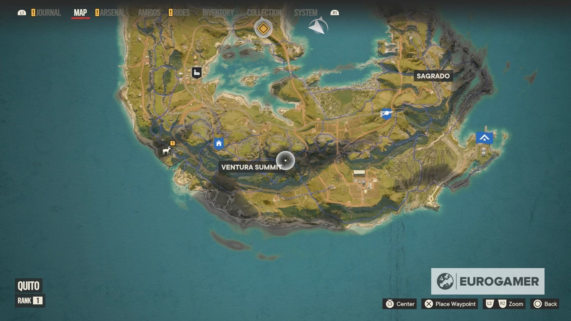 Vị trí cụ thể của Hang Oluwa trên bản đồ Far Cry 6