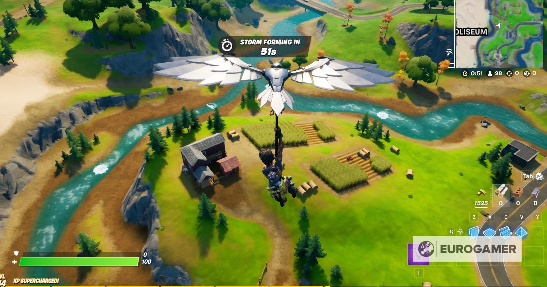 Vị trí của Steel Farm trong Fortnite