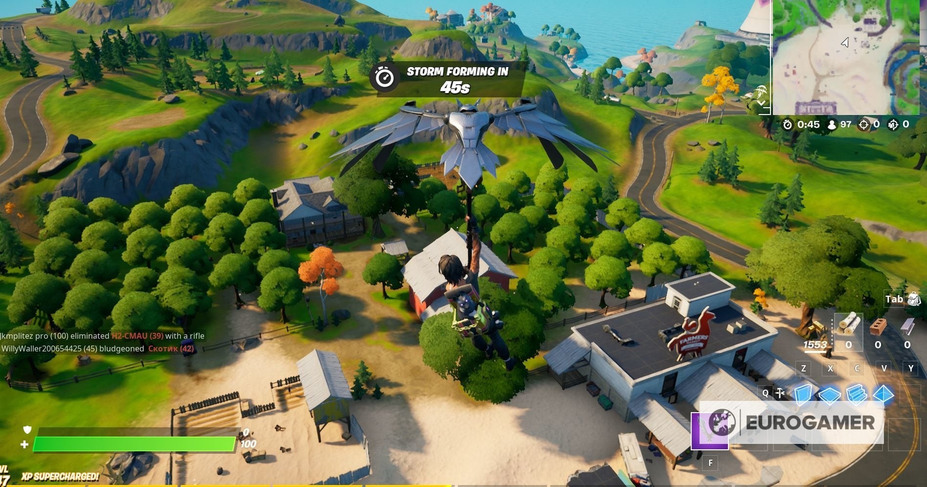 Vị trí của The Orchard trong Fortnite