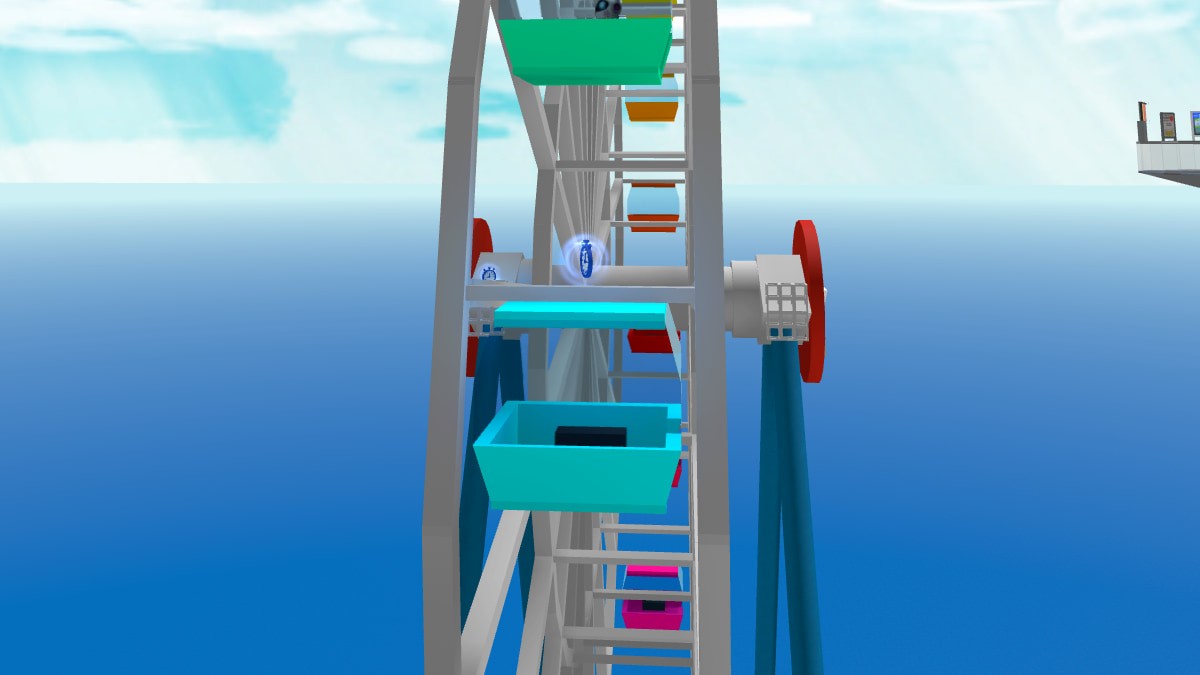 Vị trí đồng hồ 2 tại Rainbow Ride Natural Disaster Survival - Trên đỉnh cabin xanh mòng két