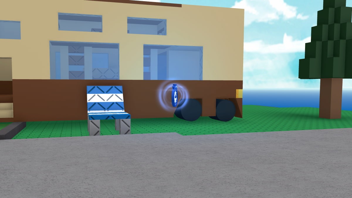 Vị trí đồng hồ 2 tại Trailer Park Natural Disaster Survival - Trước nhà xe màu nâu