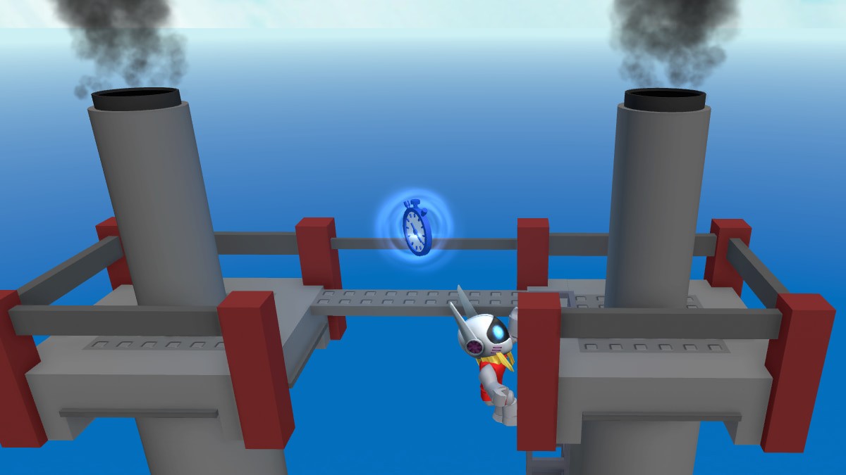 Vị trí đồng hồ 3 tại Factory Frenzy Natural Disaster Survival - Giữa ống khói cạnh nhà máy