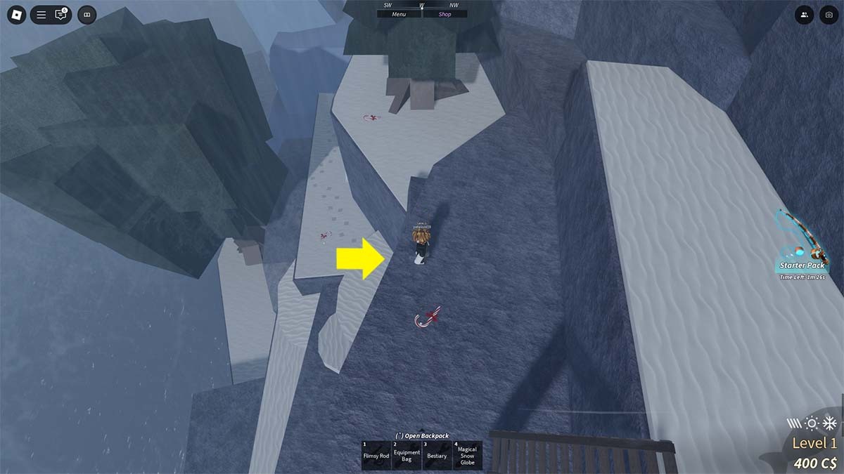 Vị trí hang động nơi Yêu tinh Bỏ trốn đang ẩn náu trong sự kiện Fischmas tại Roblox Fisch