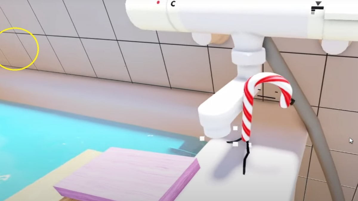 Vị trí hạt đậu phộng Peanut sau viên gạch bí mật trong nhà vệ sinh Secret Staycation