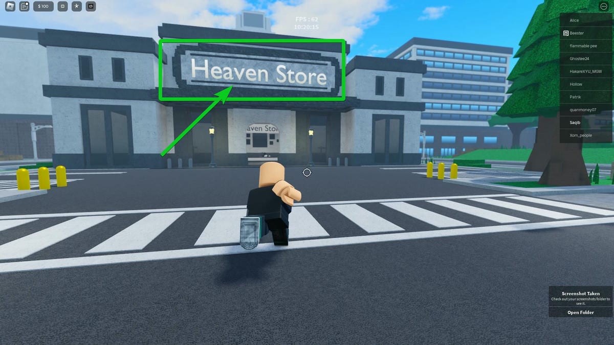 Vị trí Heaven Store trong Roblox Heaven Stand để mua Coin