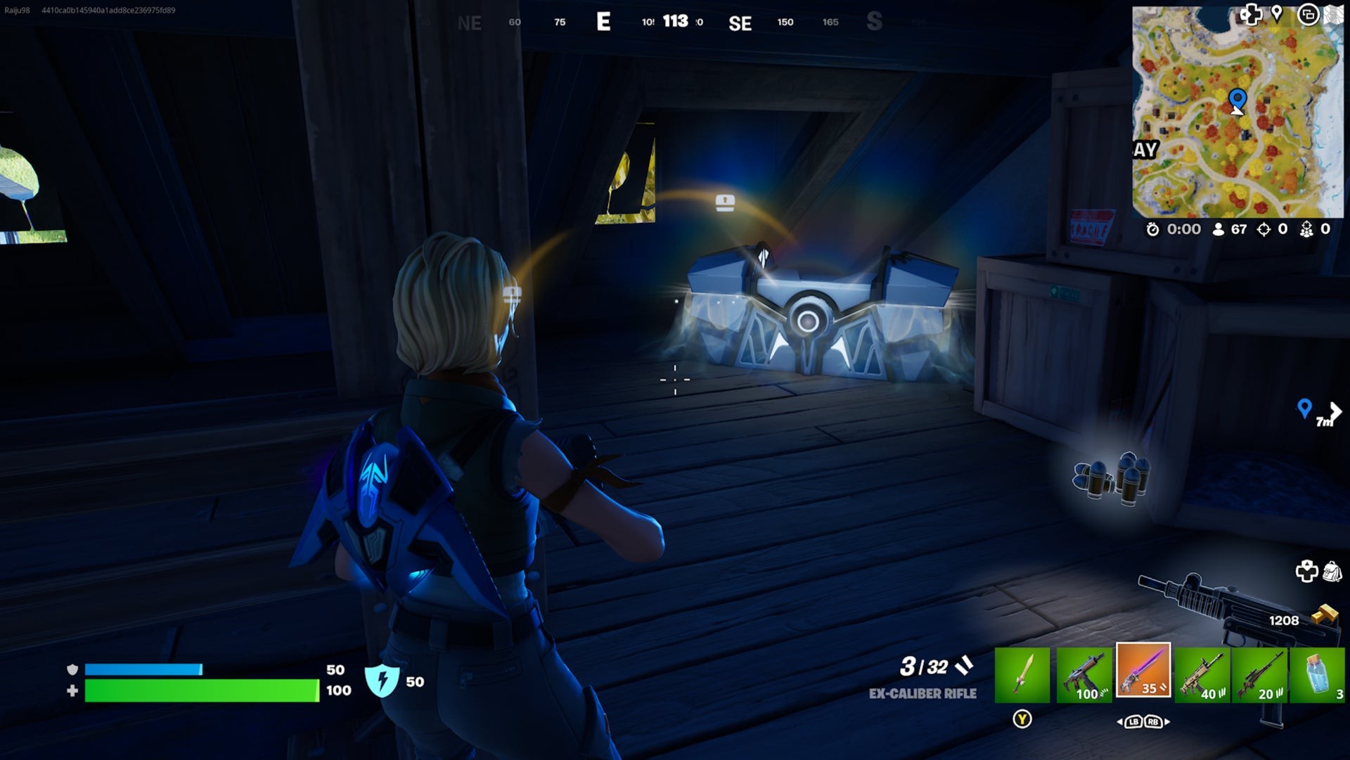 Vị trí rương Oathbound Fortnite thứ tư tại Breakwater Bay trên tầng trên tòa nhà
