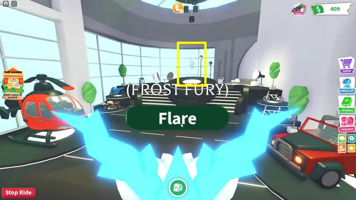 Vị trí Shine thứ ba bên trong tòa nhà Garage của game Adopt Me