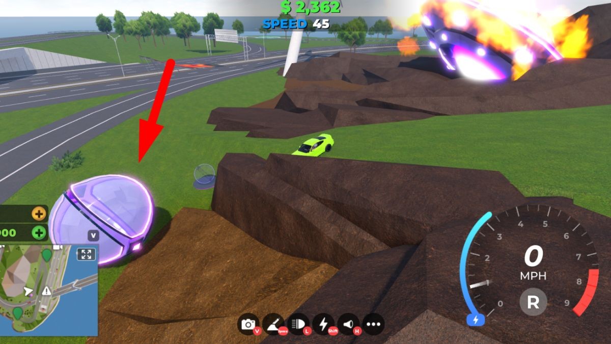 Vị trí UFO rơi trong Drive World