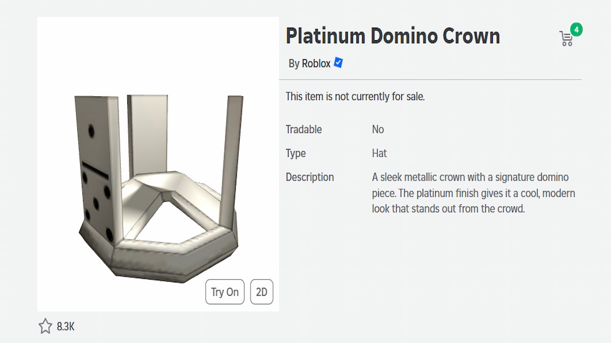 Vương Miện Domino Bạch Kim sang trọng - Phụ kiện Roblox Black Friday
